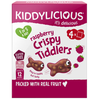 Kiddylicious Crispy Tiddlers 4pk - Raspberry