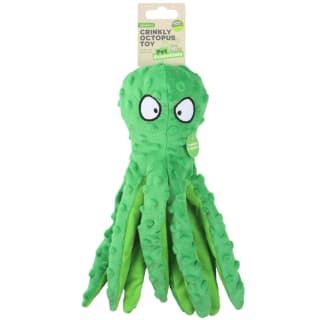Crinkly Octopus Pet Toy - Green