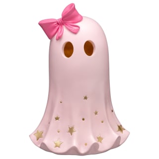 Light Up Ghost with Bow - Pink