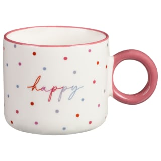 Slogan Printed Mug - Happy