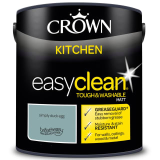 Crown Easyclean Kitchen Matt Emulsion Paint 2.5L - Simply Duck Egg