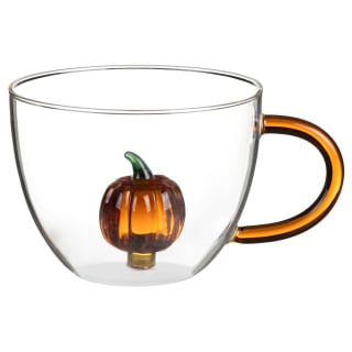 Pumpkin 3D Motif Glass Mug