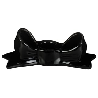 Ceramic Bow Dinner Candle Holder - Black