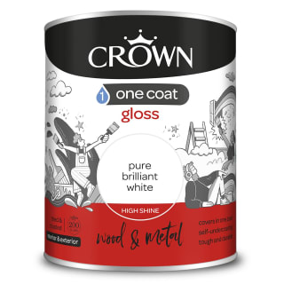 Crown One Coat Gloss 750ml - Pure Brilliant White
