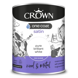 Crown One Coat Satin 750ml - Pure Brilliant White