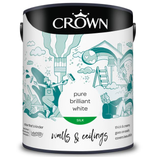 Crown Silk Emulsion Paint 5L - Pure Brilliant White