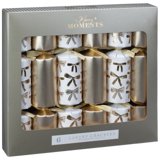Merry Moments Luxury Crackers 6pk - Gold Bow