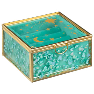 Glass Celestial Jewellery Box - Green