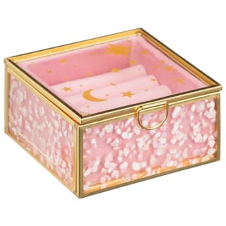 Glass Celestial Jewellery Box - Pink