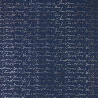 Navy Hot Foil Wrapping Paper 3m - Merry Christmas