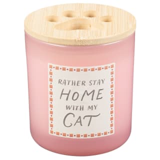 A Tale of Tails Cat Slogan Candle - Rather Stay Home With My Cat