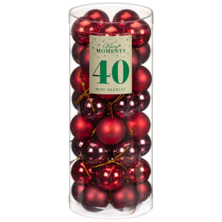 Merry Moments Mini Baubles 40pk - Red