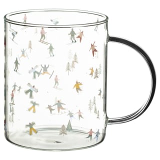 Ski Print Glass Mug