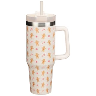 Christmas Printed Drinking Tumbler - Gingerbread