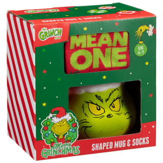 The Grinch Shaped Mug & Socks Set