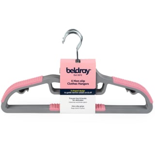 Beldray Non-Slip Hangers 6pk - Pink
