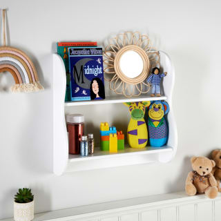 Simply Kids 2 Tier Wave Shelf - White