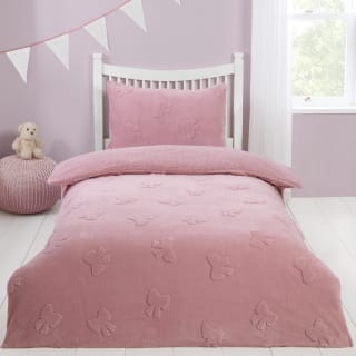 Simply Kids Debossed Fleece Single Duvet Set - Bows