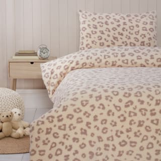 Simply Kids Leopard Feather Fleece Single Duvet Set
