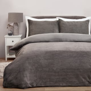 Textured Brown Duvet Set - Double
