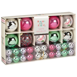 Season of Cheer Baubles 50pk - Brights