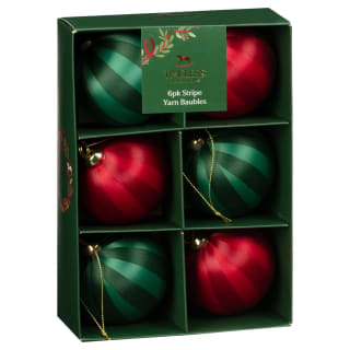 Timeless Traditions Stripe Yarn Baubles 6pk