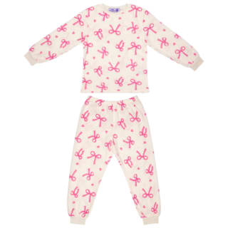Younger Kids Printed Bow Fleeced Pyjamas - 2-7 years