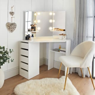 Hollywood Corner Vanity Table