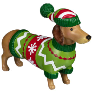 Dog in Christmas Jumper Ornament 18cm - Dachshund