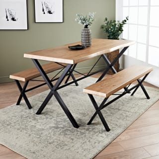 Harlow 3 Piece Dining Set with Benches