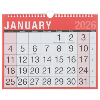 Red & Black Calendar 2026