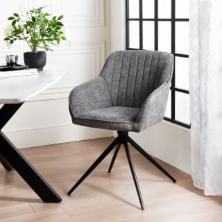 Roni Grey Swivel Dining Chair