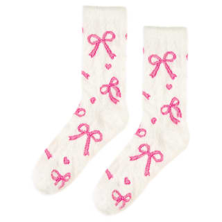 Ladies Cosy Bow Socks 2pk