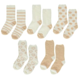 Girls Cosy Socks 5pk - Natural