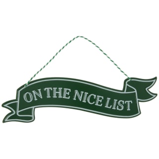 Christmas Slogan Plaque - On the Nice List