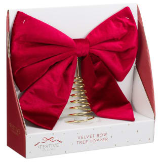 Festive Folklore Velvet Bow Tree Topper