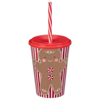 Simply Kids Soda Cup With Straw - Gingerbread Man