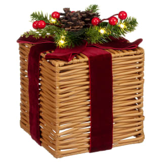 426353-20cm-pre-lit-woven-parcel-with-red-velvet-bow-and-foliage-2
