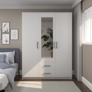 Monaco 3 Door 2 Drawer Mirrored Wardrobe