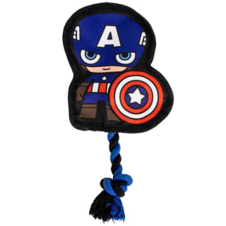 Marvel Tough Edge Dog Toy with Rope - Captain America