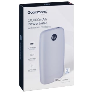 Goodmans 10,000mAh Power Bank - Grey