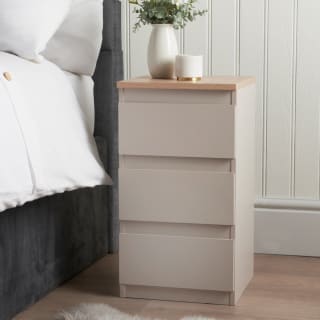 Sienna Bedside Drawers - White & Oak
