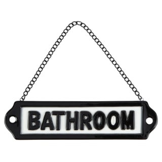 Bathroom Essentials Hanging Slogan Plaque