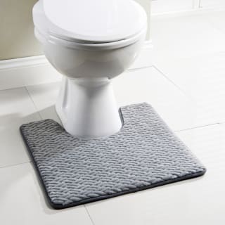 Addis Chevron Embossed Memory Foam Pedestal Mat - Grey