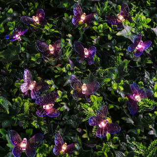 Solar Powered 20 Ombre Butterfly String Lights - Purple