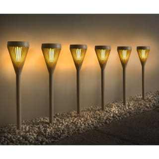 Solar Powered Santorini Post Lights 6pk - Taupe