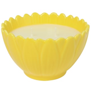Floral Bowl Outdoor Candle - Yellow
