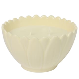 Floral Bowl Outdoor Candle - Cream