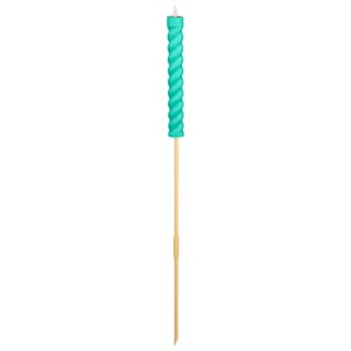Solar Powered Spiral Candle Stake Light - Turquoise