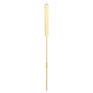 Solar Powered Spiral Candle Stake Light - Cream